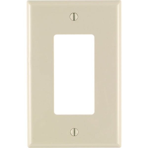 Leviton Decora 1-Gang Thermoplastic Nylon Mid-Way Rocker Wall Plate Light Almond R59-0PJ26-00T - main