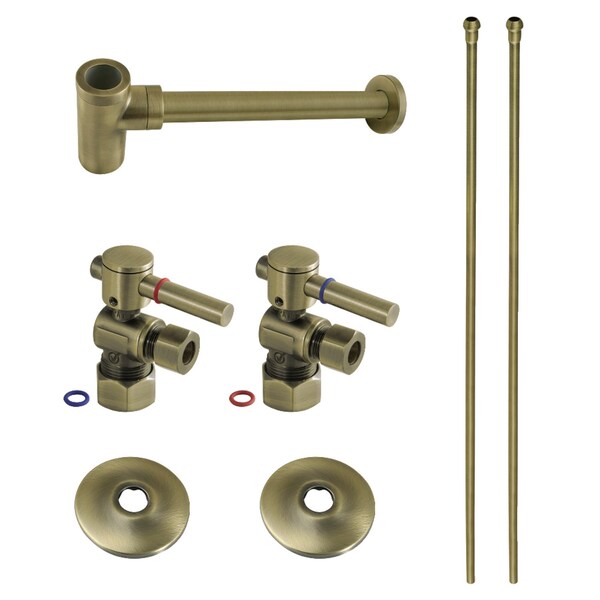 Kingston Brass Plumbing Sink Trim Kit with Bottle Trap, Antique Brass CC53303DLLKB40 - main