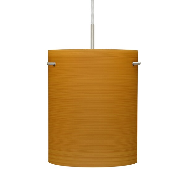 Besa Lighting Besa Tamburo 8 Pendant, Oak, Satin Nickel Finish, 1x 100W MAX E26 Base 1JT-4006OK-SN - main