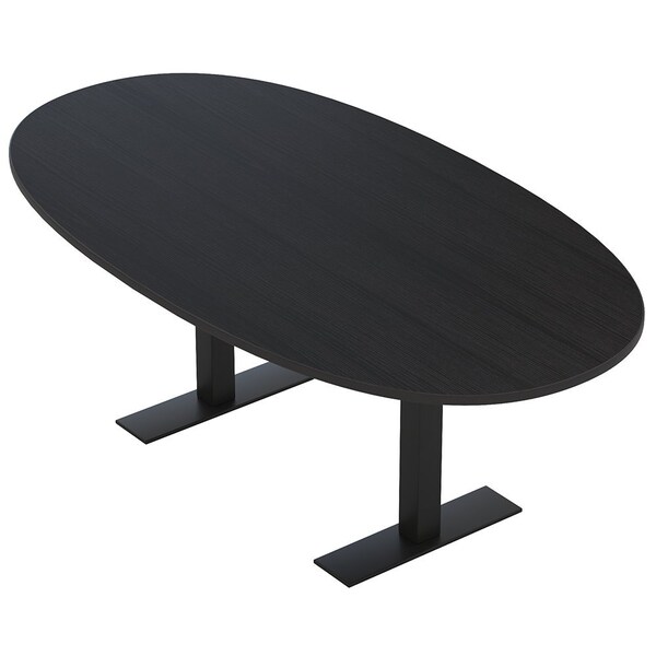 Skutchi Designs 6 Person Conference Table With Power Unit | 6' Boval Table | Harmony Series HAR-BOVL-48X72-T.BK-U999ST19-NA - main