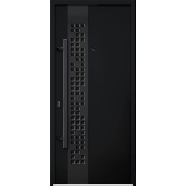 Vdomdoors Steel Door Deux 6078 Black Enamel Entry Door Painted W36xH80 Right hand Inswing DEUX6078EXD-BLK-W36 X H80-RH-I - main