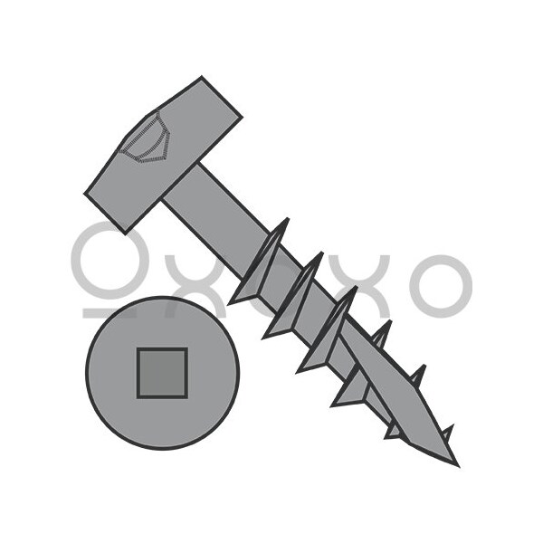 Oxoxo 7-12X1 1/2 Square Modified Pan Pocket Hole Face Frame Coarse Long Type17 Partial Thrd Plain, 8000PK 569160 - main