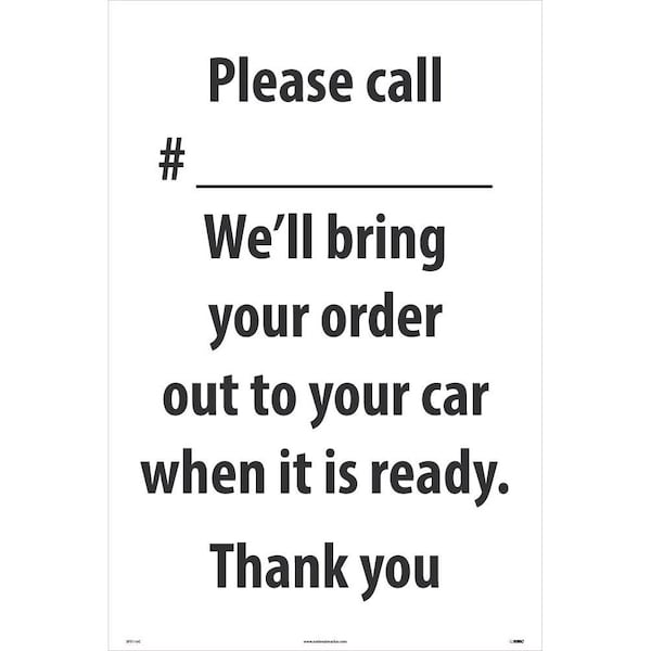 Nmc Please Call # We'Ll Bring Your Order Out SFS116C - main