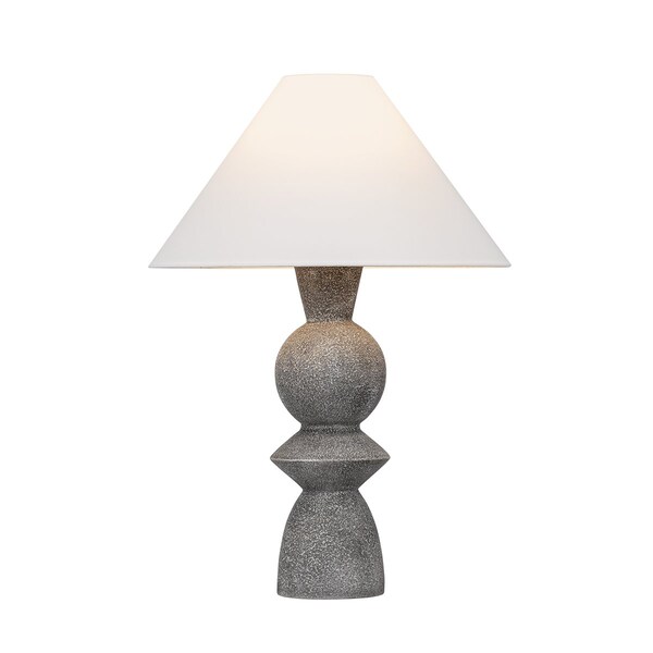 Troy Lighting Cyrah 1 Light Table Lamp, Patina Brass and Ceramic Lunar Grey, 20 In x 28.5 In PTL2529-PBR/CLG - main