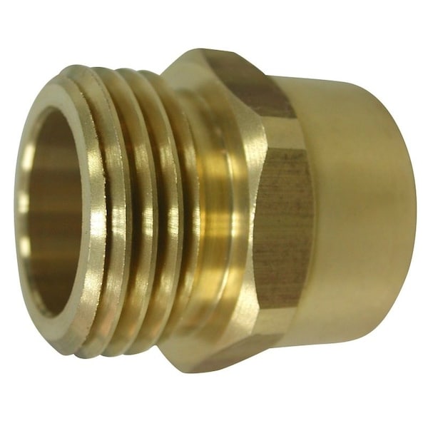 Landscapers Select Hose to Pipe Connector, 3/4 x 3/4, MHT x FIP, Brass, Brass, For: Garden Hose PMB-468-3L - main