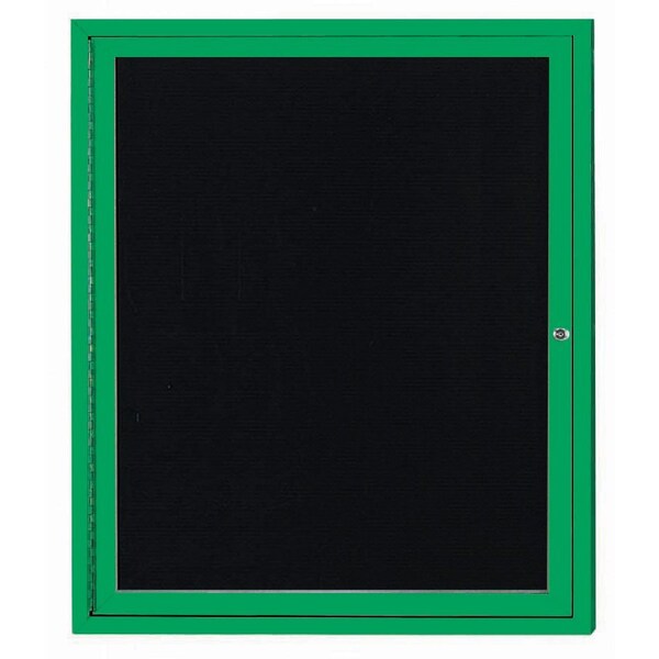 Aarco Enclosed Letter Board Directory w/ Powder Coated Green Aluminum Frame, 36''Hx30''W, 1 Door ADC3630G - main