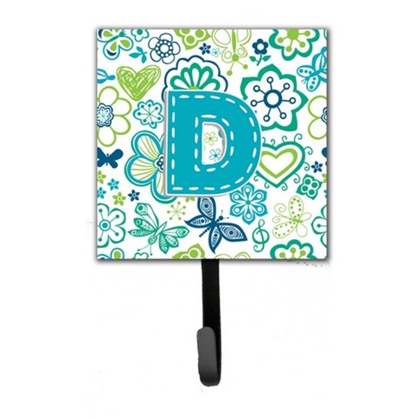 Carolines Treasures Letter D Flowers And Butterflies Teal Blue Leash and Key Holder CJ2006-DSH4 - main