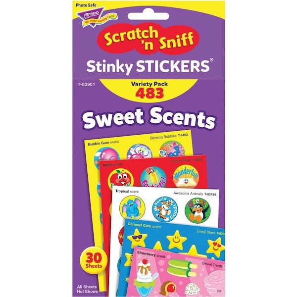 Trend Enterprises Sweet Scents Stinky Stickers® Variety Pack, 480 Per Pack, PK2 T83901 - main