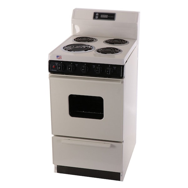 Premier Electric Range, 20 inW x 44 inH x 25.5 inD, 2.42 cu. ft. Oven, Windowed Oven Door, Coil Top, Biscuit 805694 - main
