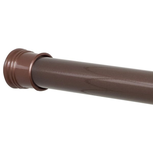 Zenna Home Shower Curtain Rod, 42 to 72 in L Adjustable, 1 in Dia Rod, PlasticSteel, OilRubbed Bronze 506RB/505RB - main