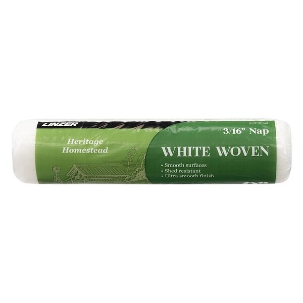 Linzer Roller Cover, 3/16 in Thick Nap, 9 in L, White HH RC 100 0900 - main