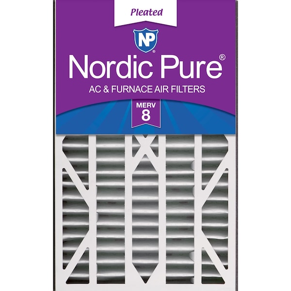Nordic Pure 16x25x3 Pleated Air Filter, High Capacity, Electrostatically Charged Synthetic Media, MERV 8 16x25x3ABM8-1 - main