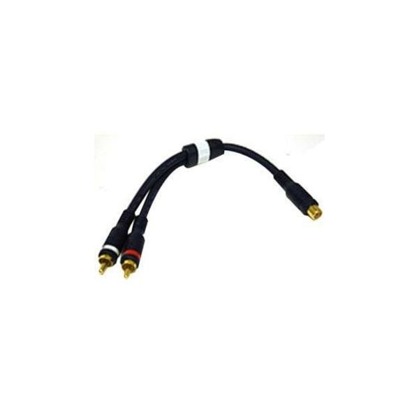 C2G 6in Velocity Two RCA Stereo Male to One RCA Mono Female Y-Cable 29122 - main