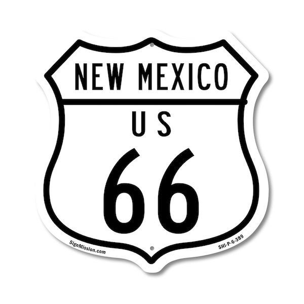 Signmission New Mexico Route Marker Shield Sign Us 6, 6 Inch X 6 Inch, Plastic Sign SHI-P-6-389 - main