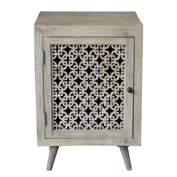 Homeroots 30" Gray Solid Wood Nightstand 489576 - main