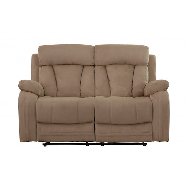 Homeroots 63" Beige Leather Match Recliner 329384 - main