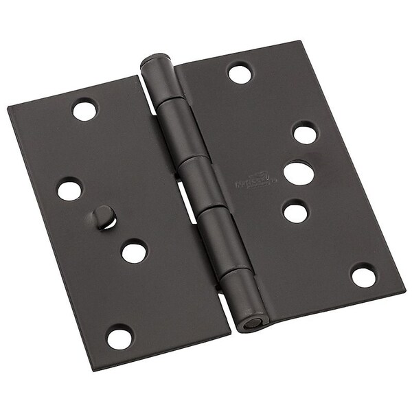National Hardware 512 Series Door Hinge, 4 in H Frame Leaf, Steel, Oil-Rubbed Bronze, Flush, Removable Pin N830-402 - main