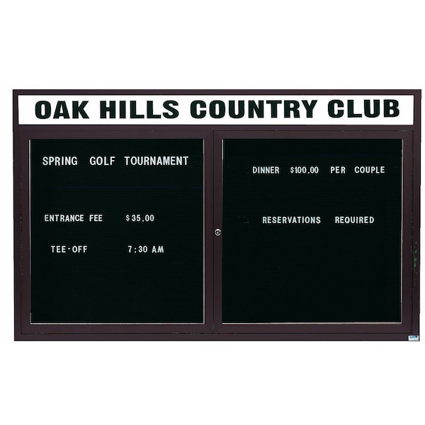 Aarco Illuminated Enclosed Letter Board Directory w/ Bronze Anodized Al Frame and Header, 36''Hx60''W ADC3660HIBA - main