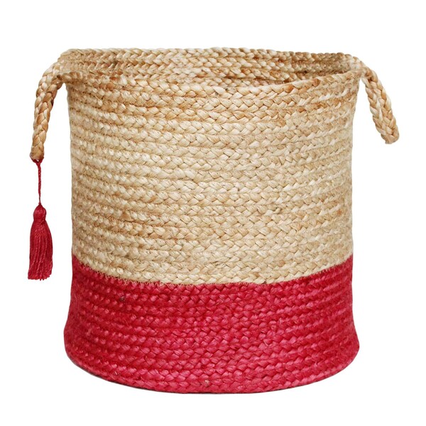 Homeroots 17" Tan Jute Basket 704890 - main