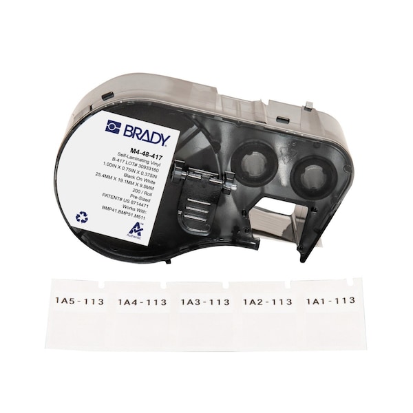 Brady Wraparound Label, White, Vinyl, 3/4 in W M4-48-417 - main