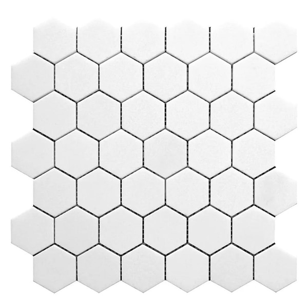 Apollo Tile 12x42 Thassos Polished Pearl White Marble Mosaic Hexagon Wall and Floor Tile 4.83 sq ft/case, 5PK APLMKN88G52PA - main