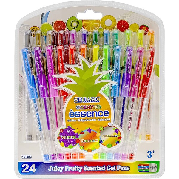 Bazic Products Essence Gel Pen with Cushion Grip, Scented, Box of 24 17086 - main