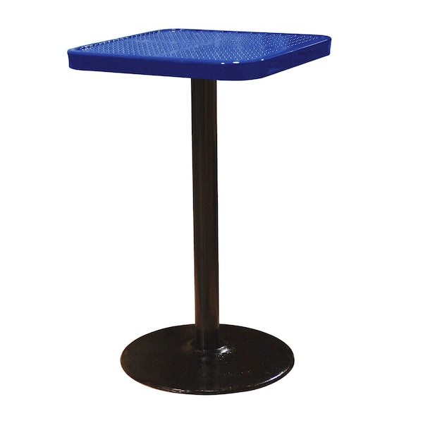 Leisure Craft 24" Square Perforated Pedestal Table, Portable, 40"H, Navy SQ24TAB40-NAVY - main