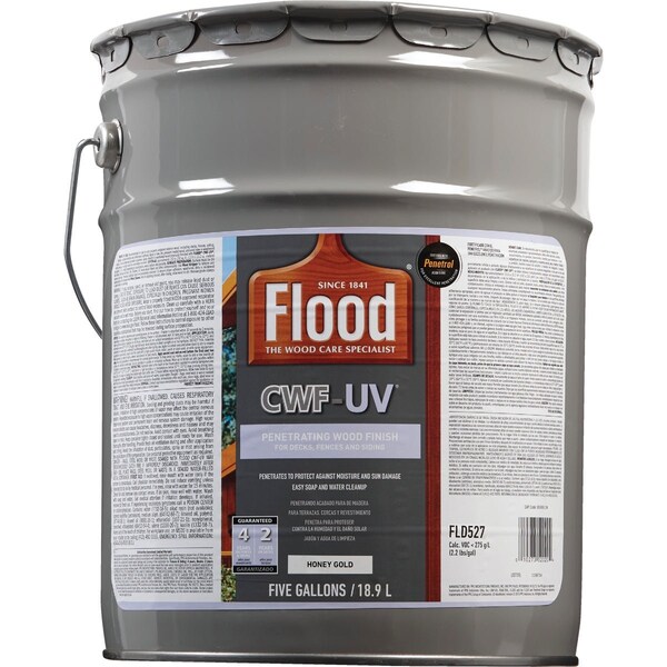Flood CWF-UV Oil-Modified Fence Deck & Siding Wood Finish Honey Gold 5 Gal. FLD527/05 - main