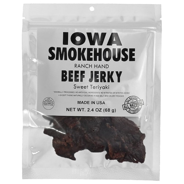 Iowa Smokehouse -m Snacks, Beef Jerky Sweet Teriyaki, 2.4 oz, Bag IS-RH2JT - main