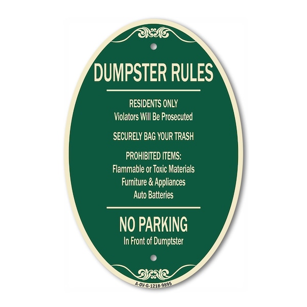 Signmission Residents Only Violators Prosecuted Bag Your , 12 In X 18 In Architectural, Heavy Gauge Aluminum A-OV-G-1218-9895 - main