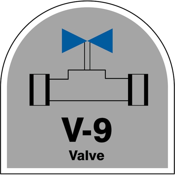 Accuform Energy Source ID Tag, V-9 VALVE, 2.5in x 2.5in, Adhesive Dura-Poly, 5PK TDJ209XVM - main