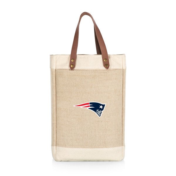 Picnic Time Family Of Brands NFL New England Patriots - Pinot Jute 2 Bottle Insulated Wine Bag 539-02-187-194-2 - main