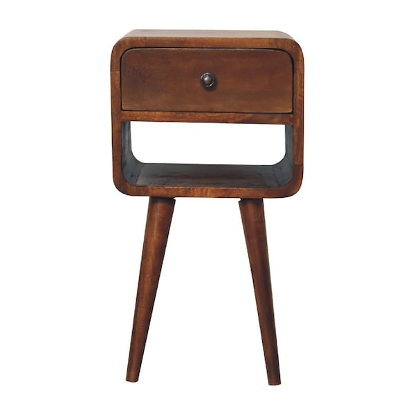 Homeroots 22" Brown Solid Wood One Drawer Nightstand 651476 - main