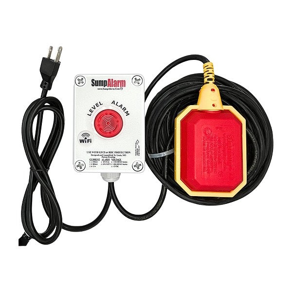Sump Alarm HighWaterAlarm, Audio, Visual, 120VAC, 100ft SA-120V-1L-100F-WIFI - main