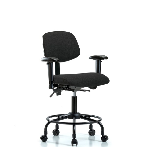 Blue Ridge Ergonomics Desk Chair Desk Chair, Fabric, RT AA Casters, Blk, Adjustable Arms, 21" to 26" Height, Fabric, Black BR-FDHCH-RT-T0-A1-RC-F42 - main
