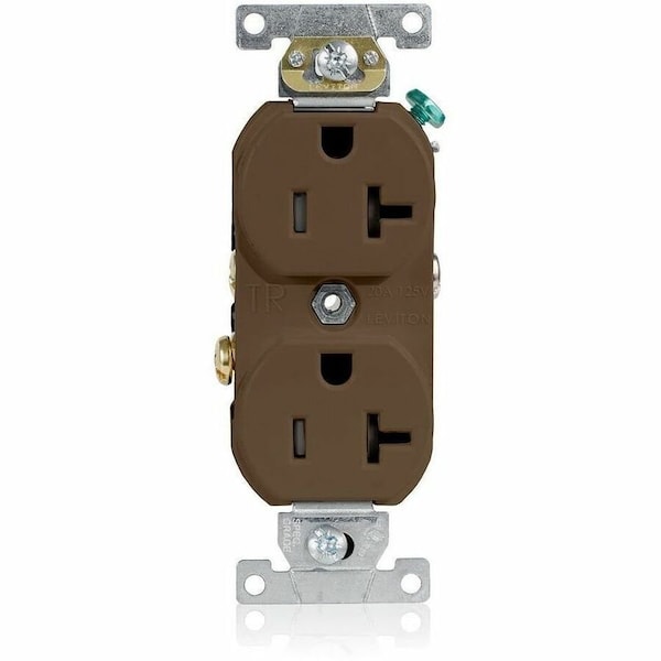 Leviton Commercial Grade Tamper-Resistant Duplex Receptacle, 20 Amp, 125 Volt TBR20 - main