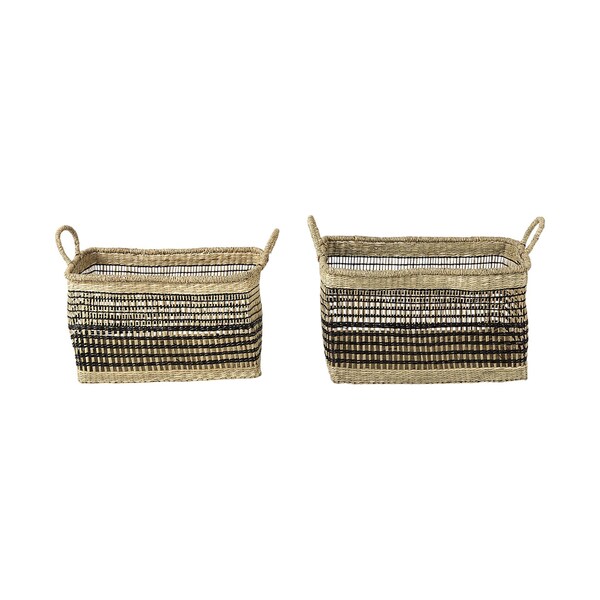 Homeroots 19" Brown Water Hyacinth Basket 609423 - main