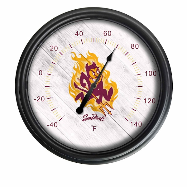 Holland Bar Stool Co Arizona State University (Sparky) Indoor/Outdoor LED Thermometer ODThrm14BK-08ArizSt-S - main