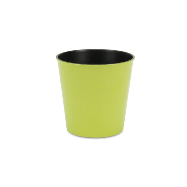 Homeroots 5in Lime Green Recycled Plastic Indoor Outdoor Round Pot Planter 488315 - main