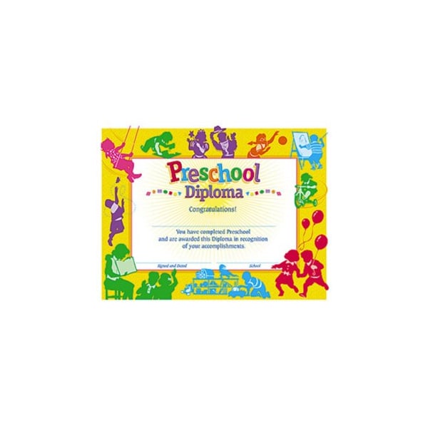 Trend Enterprises Classic Preschool Diploma, 30 Per Pack, PK6 T17001 - main