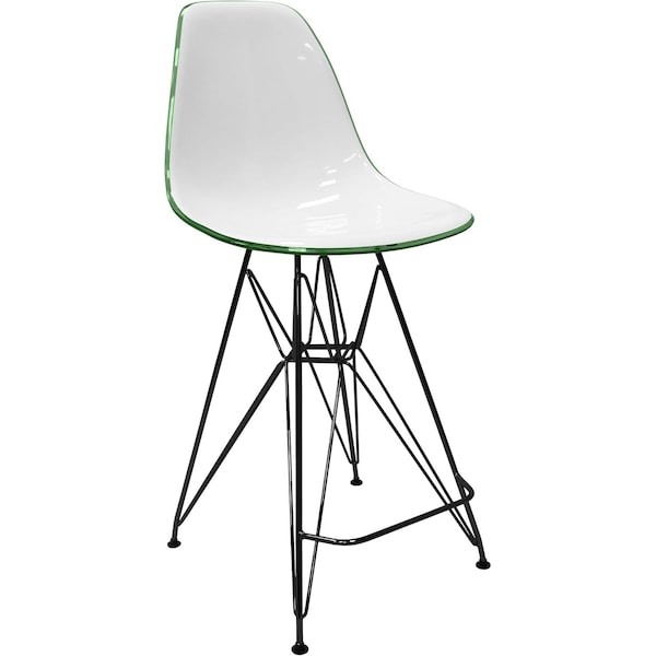 Leisuremod Cresco Acrylic Barstool - Modern ABS Plastic Counter Stool with Steel Legs & Footrest CRBL-30WG - main