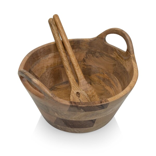 Picnic Time Family Of Brands Ciotola Large Serving Bowl with Handles, Mango Wood 873-03-511-000-0 - main