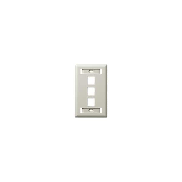 Hubbell Premise Wiring Wall Plate, 3 Port IFP13OW - main