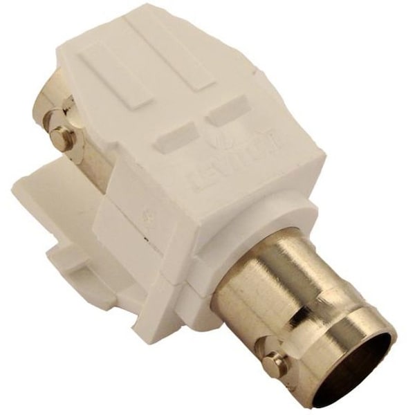 Leviton 1-Port Bnc Insert, Quickport Mos, White 41084-BWF - main