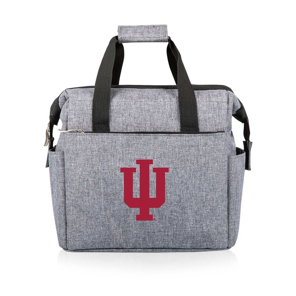 Picnic Time Family Of Brands NCAA Indiana Hoosiers On The Go Lunch Bag Cooler - Soft Cooler Lunch Box, Heathered Gray 510-00-105-674-0 - main
