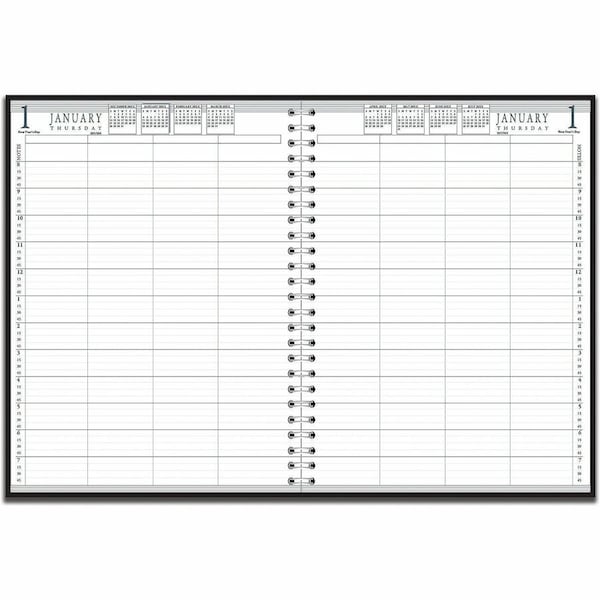 House Of Doolittle Doolittle, EIGHT-PERSON GROUP PRACTICE DAILY APPOINTMENT BOOK, 11 X 8.5, BLACK, 2021 28102 - main