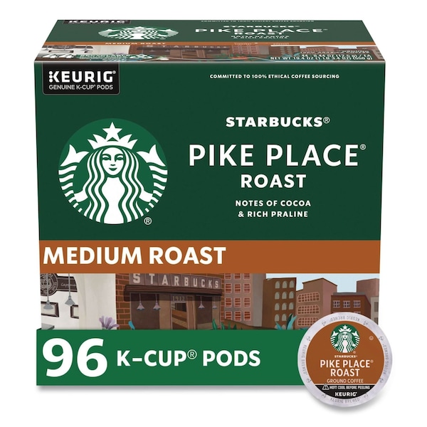 Starbucks Coffee, Pike Place Roast, K-Cup, Coffee, 4.24 lbs, 96 PK 12434812 - main