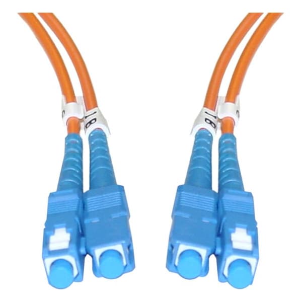 Cable Wholesale SC/UPC OM1 Duplex 2.0mm Fiber Optic Patch Cord, OFNR, Multimode 62.5/125, Orange Jacket, Beige SCSC-11101 - main