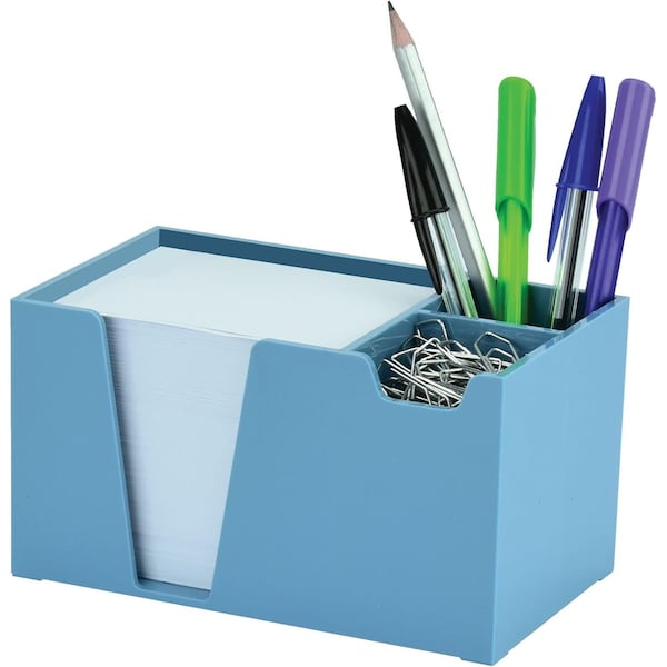 Acrimet Desktop Organizer Pencil, Pen, Paper, Clip, Caddy Holder (Plastic) (Paper Included) (Blue Color) 954.AO - main