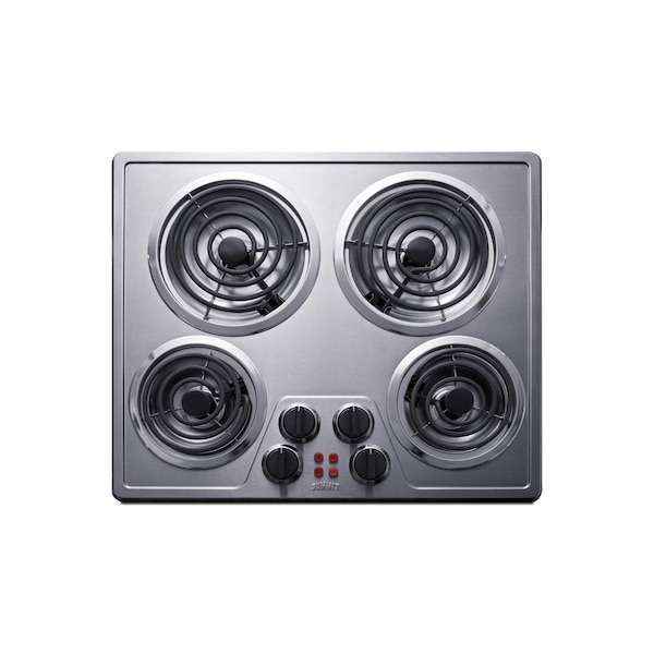 Summit 24in Wide 240V 4-Burner Coil Cooktop CR4SS24 - main